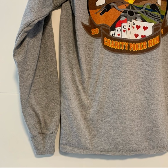 Motorcycle Poker Run Long Sleeve Tee Shirt - Picture 11 of 13